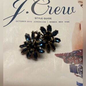 J. Crew Midnight Blue Floral Earrings